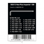 Wera 021721 Zástrčné klíče inbus 950/13 Hex-Plus Imperial 1 SB, palcové, BlackLaser (Sada 13 dílů) Náhled