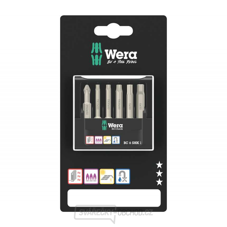 Wera 073631 Šroubovací bity 1/4" Bit-Check 6 SHK 1 SB (Sada 6 dílů)