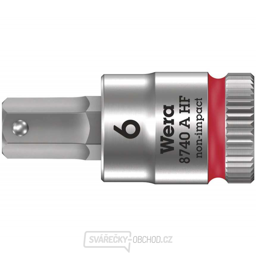 Wera 003337 Zástrčná bitová hlavice Zyklop 1/4" 6hran 6 mm typ 8740 A HF s přidržovací funkcí