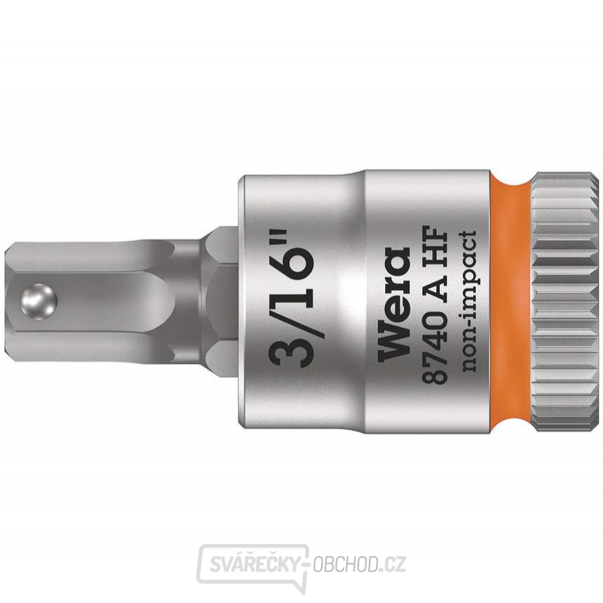 Wera 003386 Zástrčná bitová hlavice Zyklop 1/4" 6hran 3/16" typ 8740 A HF s přidržovací funkcí - palcová