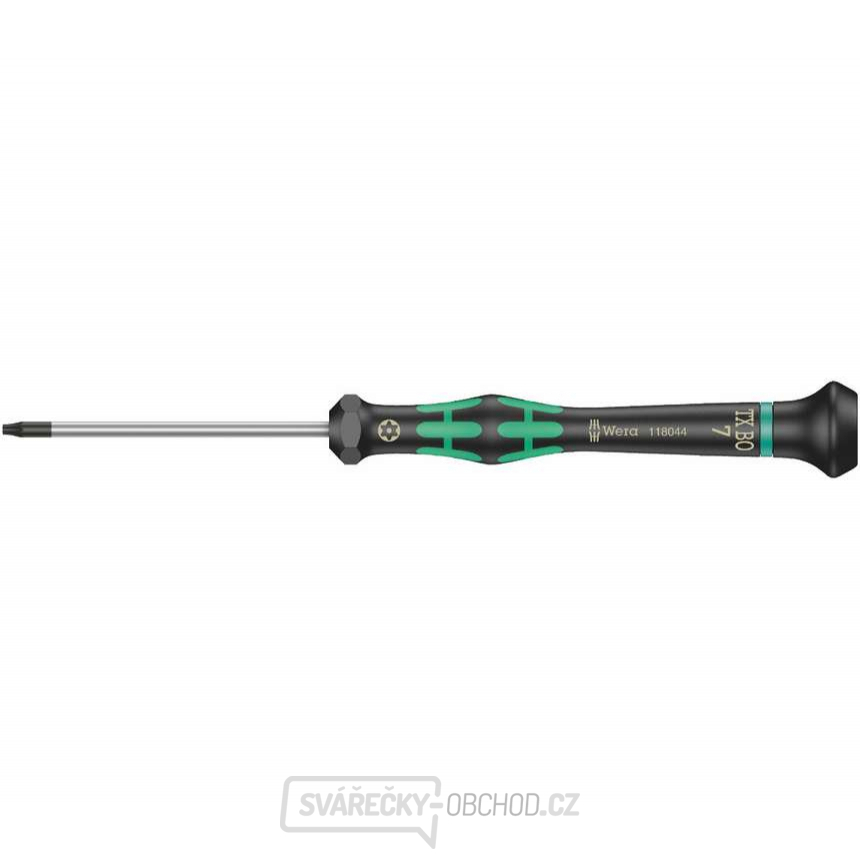 Wera 118044 Šroubovák TORX TX 7 BOx60 mm k použití v elektronice Kraftform Micro typ 2067, s pojistným kolíkem