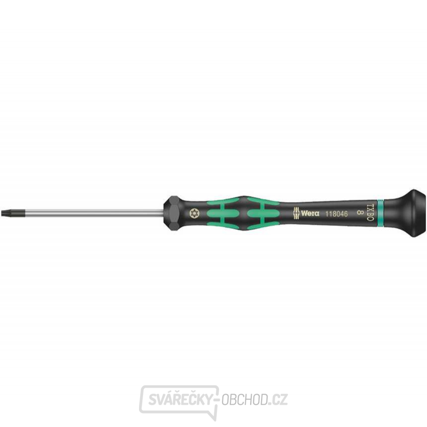 Wera 118046 Šroubovák TORX TX 8 BOx60 mm k použití v elektronice Kraftform Micro typ 2067, s pojistným kolíkem