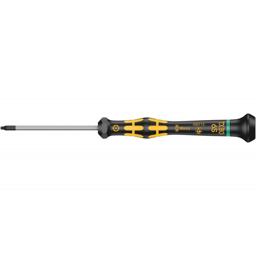 Wera 030113 Šroubovák ESD Kraftform Micro TORX TX 6 BO x 60 mm s otvorem, typ 1567 05030113001