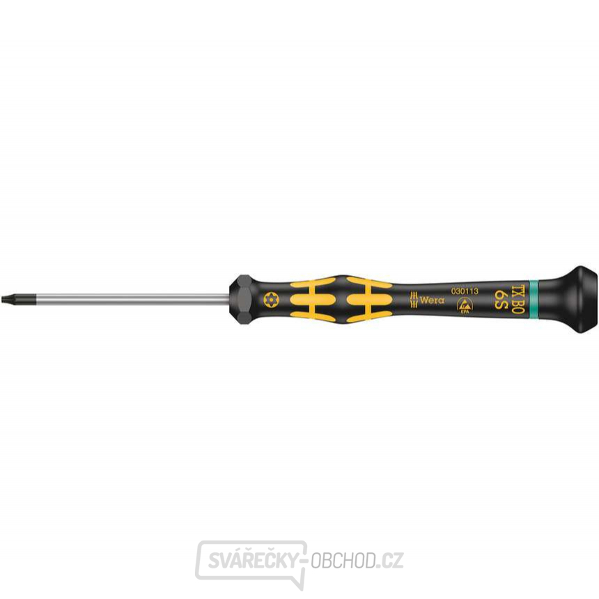 Wera 030113 Šroubovák ESD Kraftform Micro TORX® TX 6 BO x 60 mm s otvorem, typ 1567
