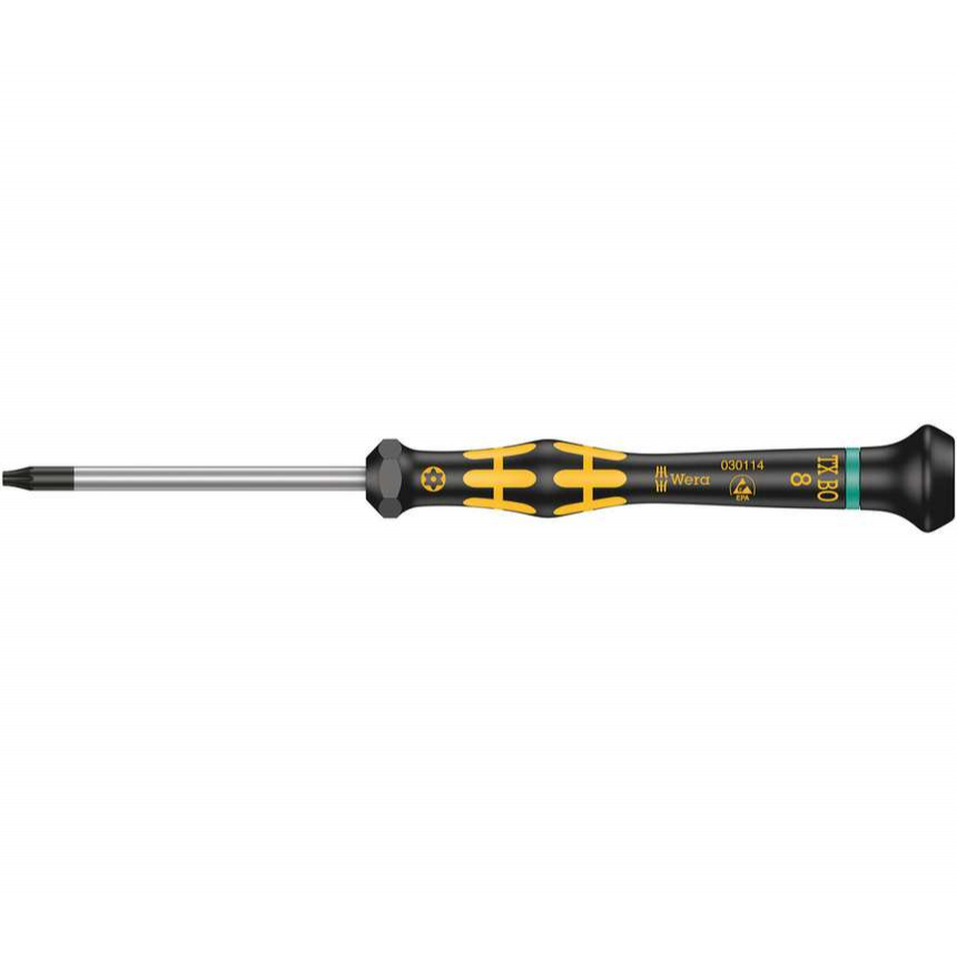 Wera 030114 Šroubovák ESD Kraftform Micro TORX TX 8 BO x 60 mm s otvorem, typ 1567 05030114001
