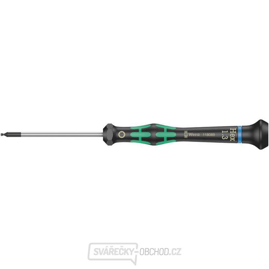 Wera 118089 Šroubovák šestihranný 1,3x60 mm s kulovou hlavou k použití v elektronice Kraftform Micro typ 2052