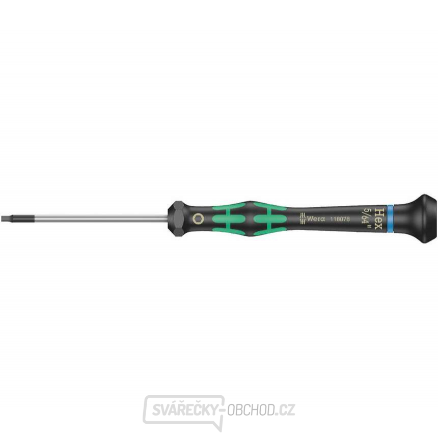Wera 118100 Šroubovák šestihranný 5/64"x60 mm s kulovou hlavou k použití v elektronice Kraftform Micro typ 2052, palcový