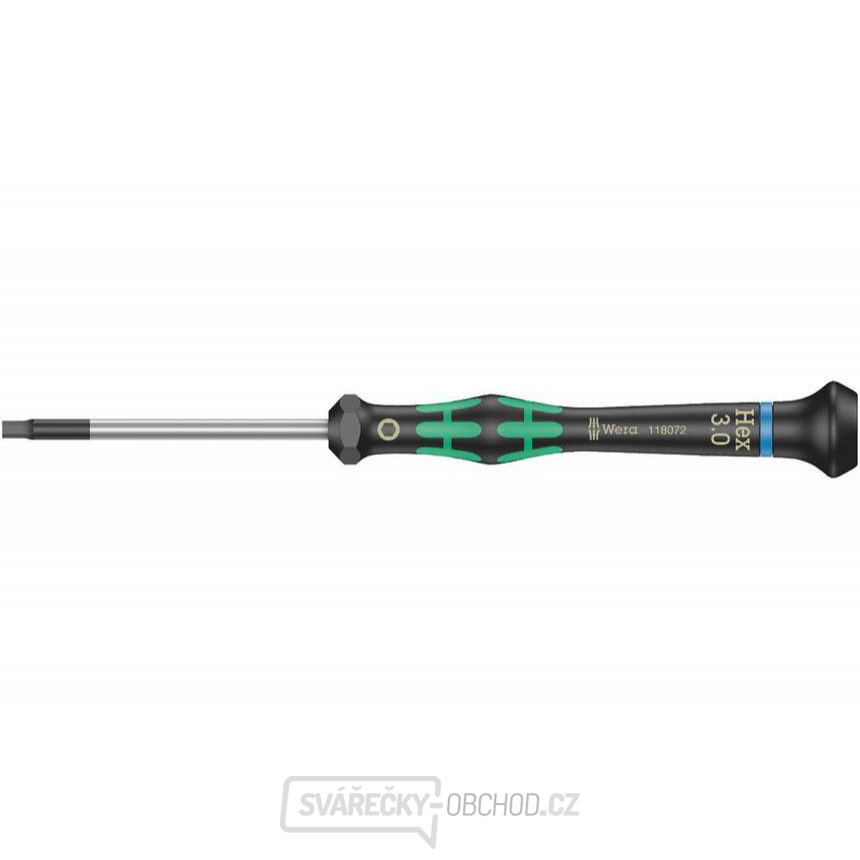 Wera 118096 Šroubovák šestihranný 3x60 mm s kulovou hlavou k použití v elektronice Kraftform Micro typ 2052