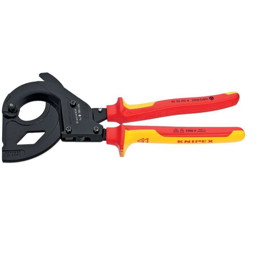 Levně Kleště na kabely VDE KNIPEX 95 36 315 A, 315 mm - černěné, izolované vícesložkové návleky 95 36 315 A