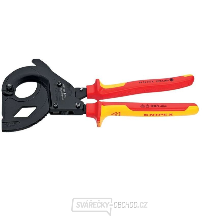 Kleště na kabely VDE KNIPEX 95 36 315 A, 315 mm - černěné, izolované vícesložkové návleky
