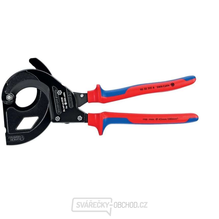 Kleště na kabely KNIPEX 95 32 315 A, 315 mm - černěné, vícesložkové návleky Kleště na kabely KNIPEX 95 32 315 A, 315 mm - černěné, vícesložkové návleky gallery main image