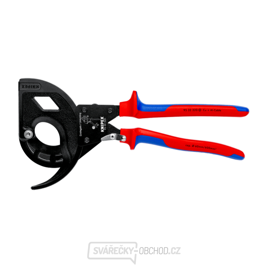 Kabelové nůžky 320 mm Knipex 95 32 320 - ráčnové s rohatkou Kabelové nůžky 320 mm Knipex 95 32 320 - ráčnové s rohatkou gallery main image