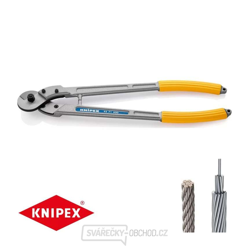 Nůžky na dráty, lana, kabely a kulatinu KNIPEX 95 71 600 mm