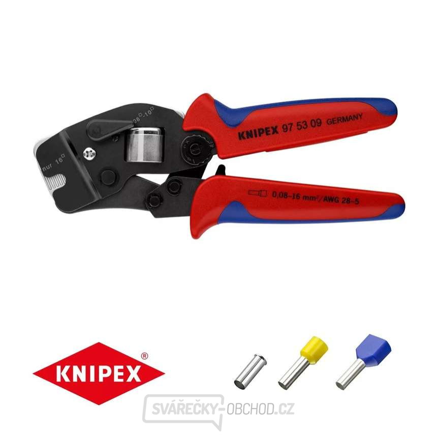Samonastavitelné kleště 190 mm KNIPEX 97 53 09 - pro lisování kabelových koncovek