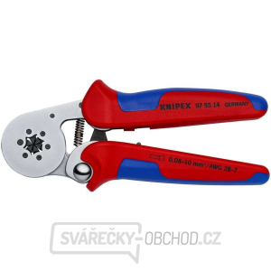 Samonastavitelné kleště pro lisování kabelových koncovek, se zaváděním z boku Samonastavitelné kleště pro lisování kabelových koncovek, se zaváděním z boku gallery main image