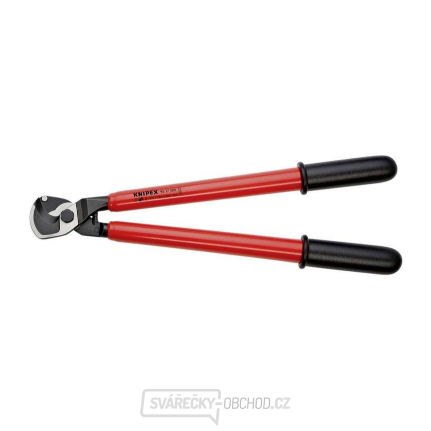Kabelové nůžky 500 mm, VDE 1000 V. KNIPEX 95 17 500 - chromování, izolace VDE ponorem