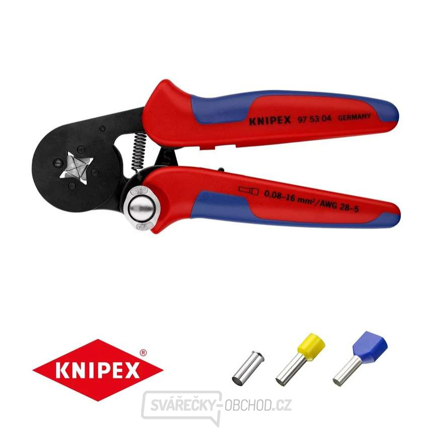 Samonastavitelné kleště 180 mm KNIPEX 97 53 04 - pro lisování kabelových koncovek