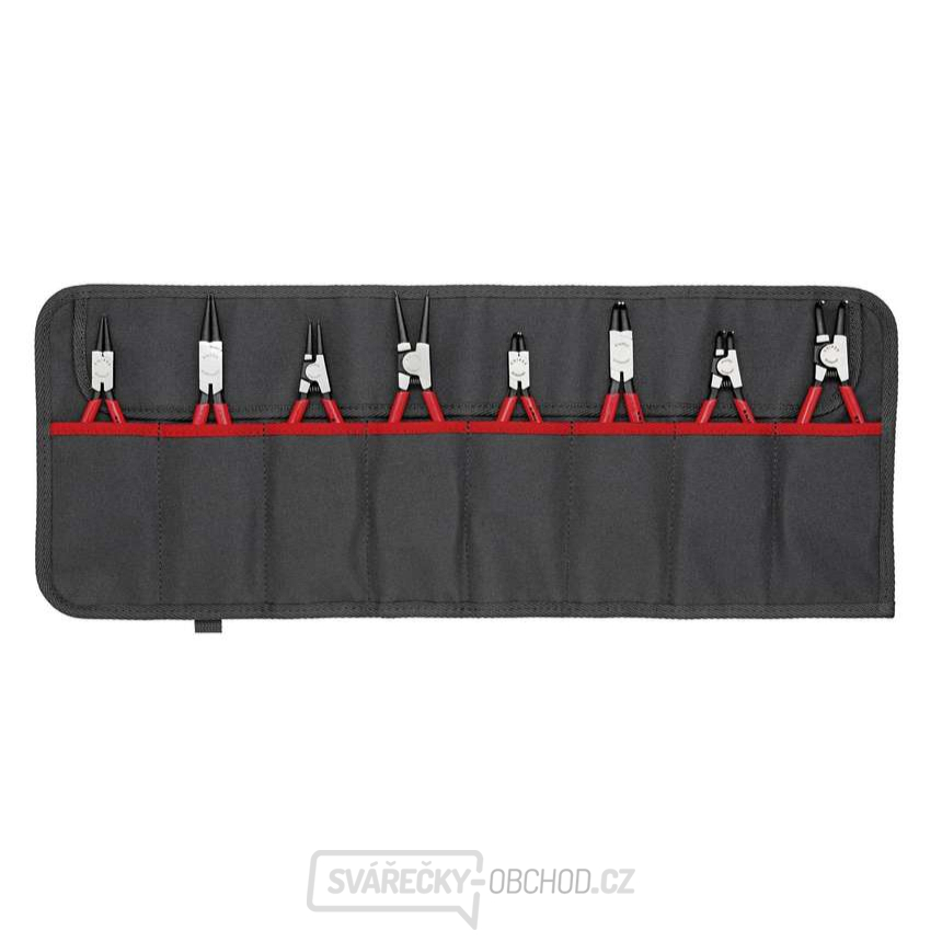 Kleště na pojistné kroužky (vnější a vnitřní) Knipex 00 19 58 V01. Sada 8 dílů v tašce Kleště na pojistné kroužky (vnější a vnitřní) Knipex 00 19 58 V01. Sada 8 dílů v tašce gallery main image