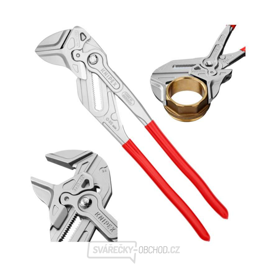 Kleště, klešťový klíč XL 400 mm, Knipex 86 03 400 - chromováno