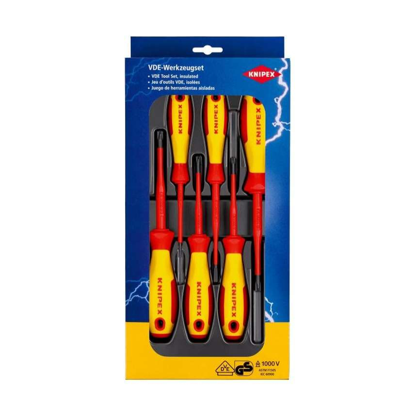 Elektrikářské šroubováky PH/S-PZ/S-SL VDE Knipex 00 20 12 V05 (Sada 6 ks)