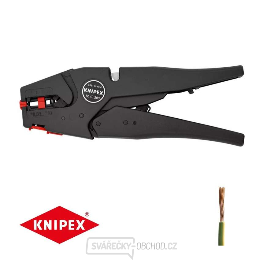 Samonastavitelné kleště pro odizolování 200 mm. KNIPEX 12 40 200