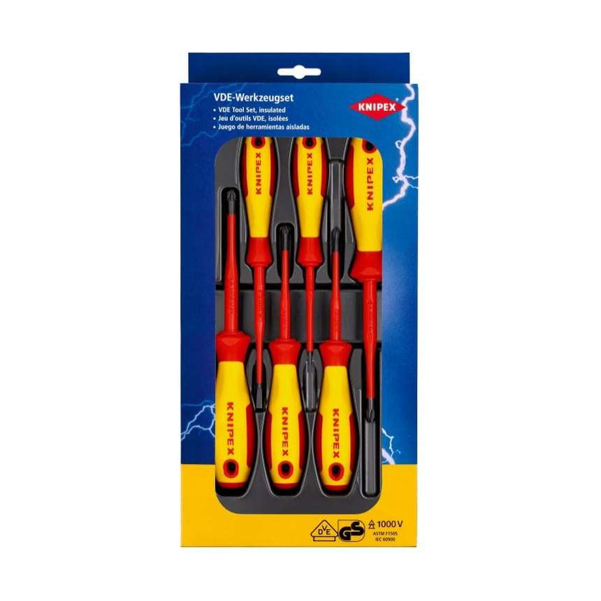 Elektrikářské šroubováky SL/PH/PZ VDE Knipex 00 20 12 V04 (Sada 6 ks)