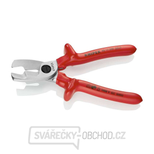Kabelové nůžky 200 mm - 1000V. KNIPEX 95 17 200 - Chromováno, VDE - izolace ponorem v lázni gallery main image