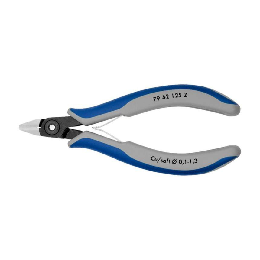 Přesné boční štípací kleště pro elektroniku 125 mm Knipex 79 42 125 Z - leštěná hlava, vícesložkové návleky 79 42 125 Z
