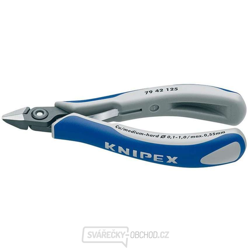 Přesné boční štípací kleště pro elektroniku 125 mm Knipex 79 42 125 - leštěná hlava, vícesložkové návleky