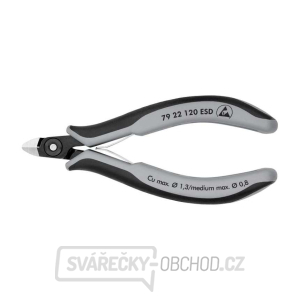 Přesné boční štípací kleště pro elektroniku 120 mm Knipex 79 22 120 ESD - leštěná hlava, vícesložkové návleky gallery main image