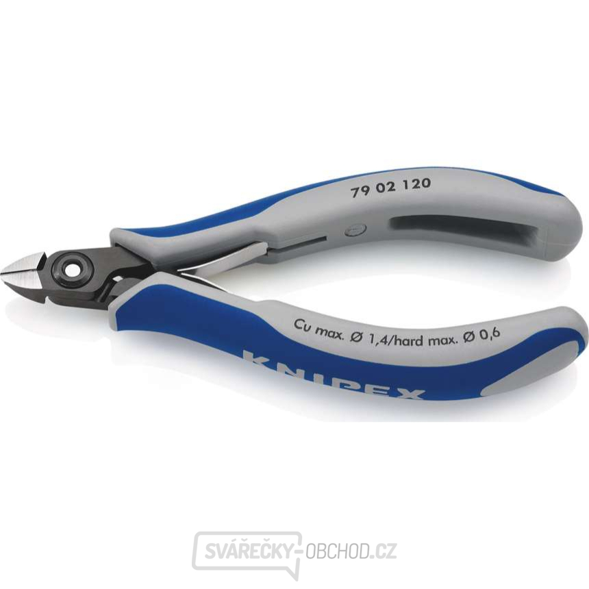 Přesné boční štípací kleště pro elektroniku 120 mm Knipex 79 02 120 leštěná hlava, vícesložkové návleky