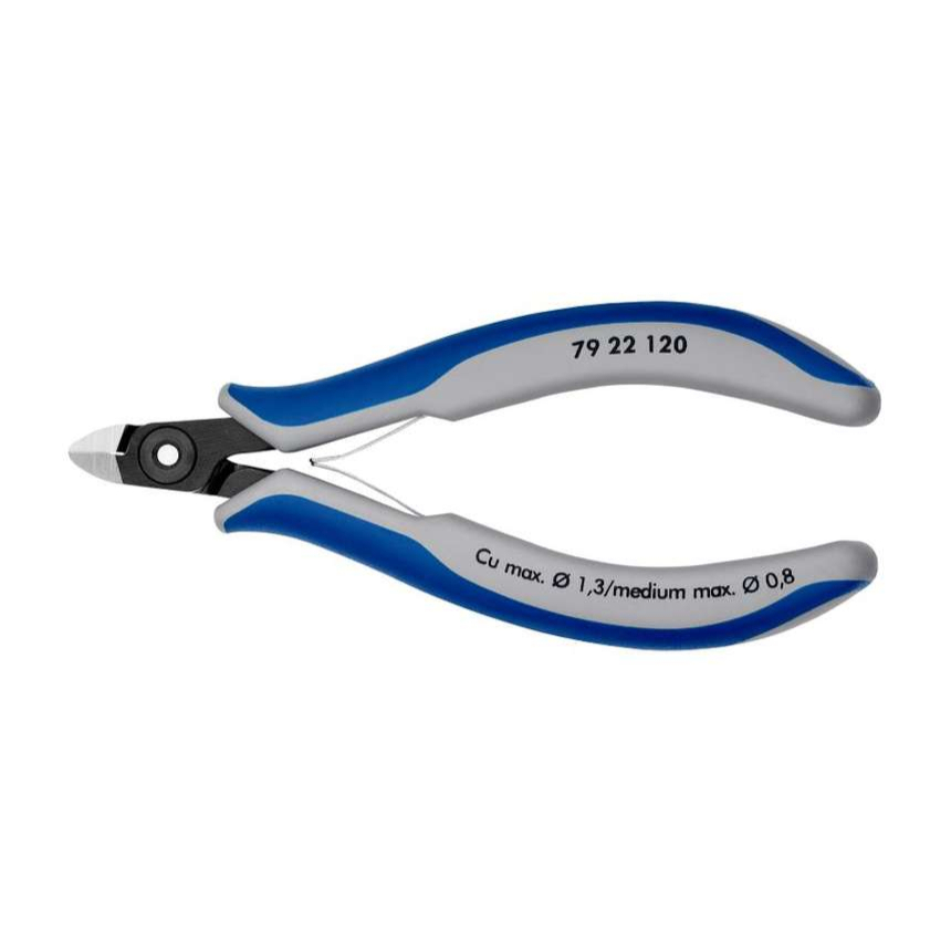Přesné boční štípací kleště pro elektroniku 120 mm Knipex 79 22 120 - leštěná hlava, vícesložkové návleky 79 22 120