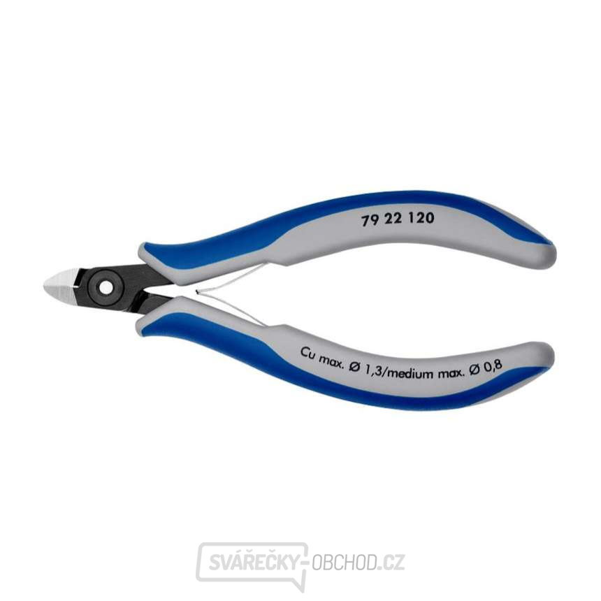 Přesné boční štípací kleště pro elektroniku 120 mm Knipex 79 22 120 - leštěná hlava, vícesložkové návleky