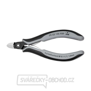 Přesné boční štípací kleště pro elektroniku 125 mm KNIPEX 79 22 125 ESD - leštěná hlava, vícesložkové návleky gallery main image