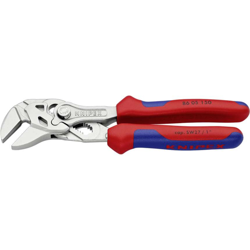 Kleště, klešťový klíč 150 mm, Knipex 86 05 150 - chromováno, vícesložkové rukojeti 86 05 150
