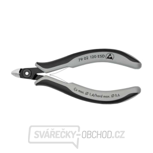 Přesné boční štípací kleště pro elektroniku 120 mm Knipex 79 02 120 ESD - leštěná hlava, vícesložkové návleky gallery main image