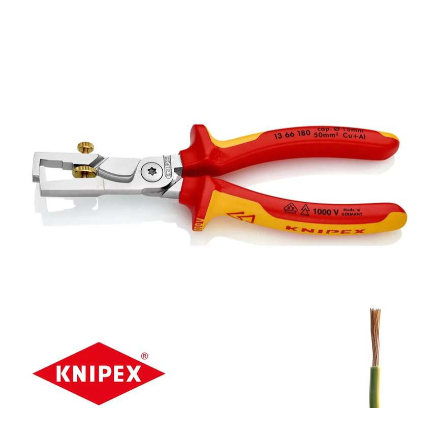 Odizolovací kleště s kabelovými nůžkami Knipex StriX 13 66 180 (180 mm)