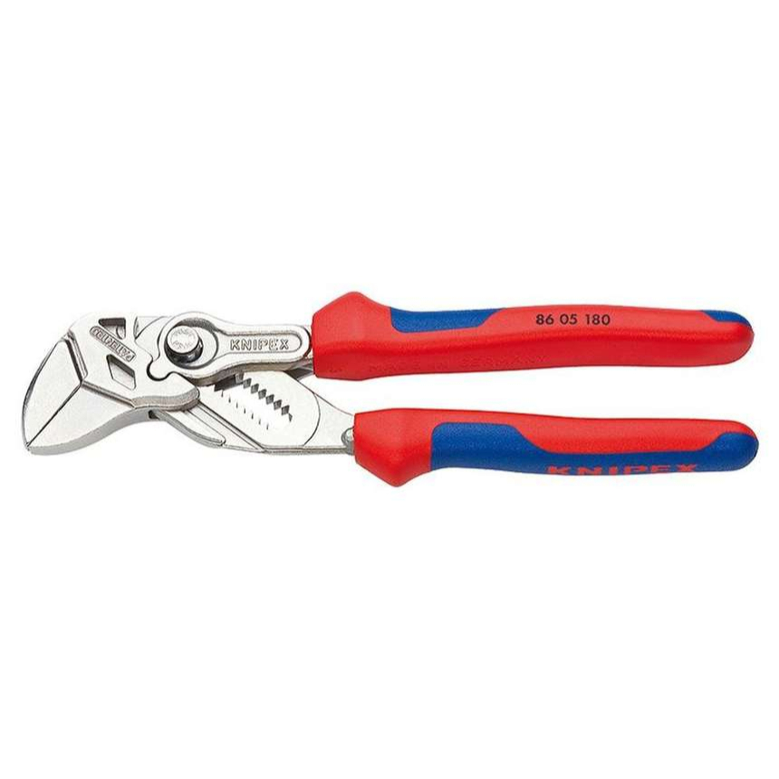 Kleště, klešťový klíč 180 mm, Knipex 86 05 180 - chromováno, vícesložkové návleky 86 05 180