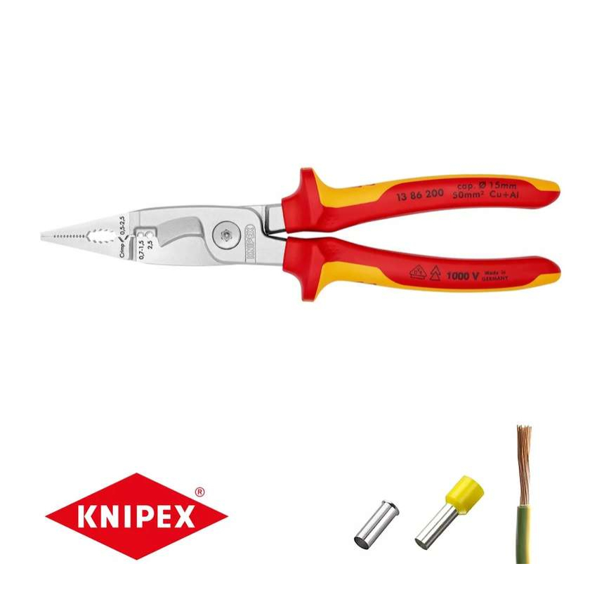 Univerzální elektroinstalační kleště 200 mm Knipex 13 86 200 13 86 200