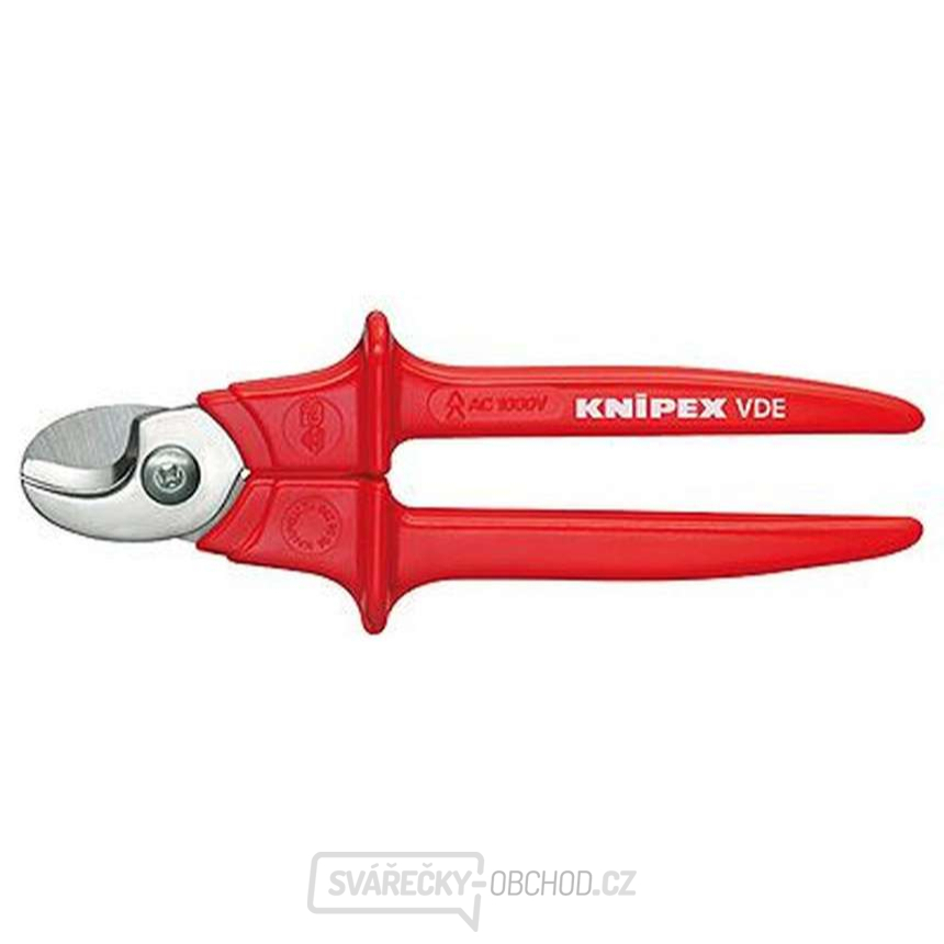 Nůžky na kabely 260 mm KNIPEX 95 06 260 - 1000V. Chromováno, vícesložkové návleky VDE