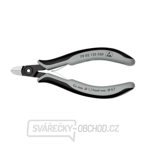 Přesné boční štípací kleště pro elektroniku 125 mm Knipex 79 02 125 ESD - leštěná hlava, vícesložkové návleky gallery main image