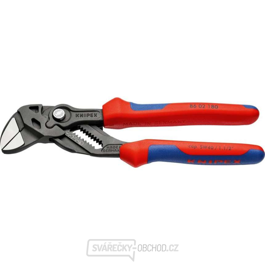 Klešťový klíč 180 mm Knipex 86 02 180 - leštěná hlava, vícesložkové návleky