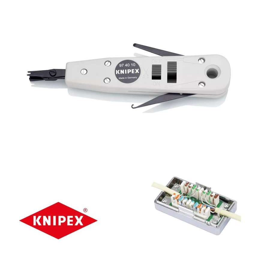 Konektorový narážecí nástroj Knipex 97 40 10 (pro kabely UTP a STP)