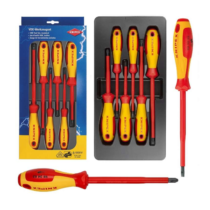 Elektrikářské šroubováky VDE Knipex 00 20 12 V01 (Sada 6 ks) PL+PH