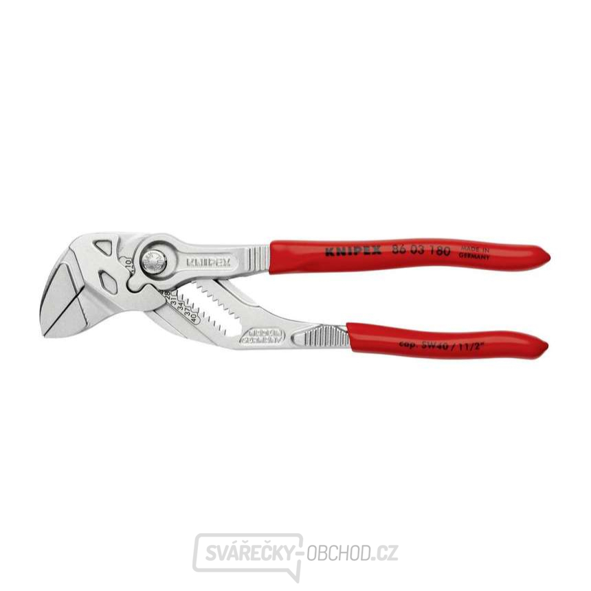 Kleště, klešťový klíč 180 mm, Knipex 86 03 180 - chromováno
