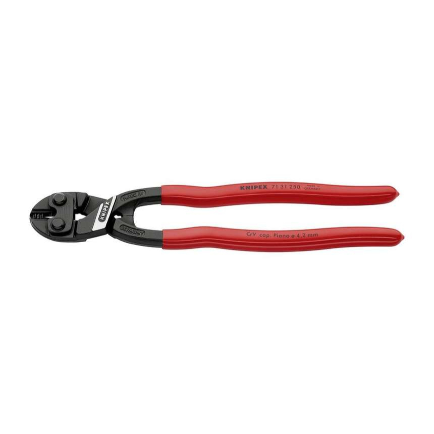 Kleště kompaktní pákové KNIPEX CoBolt XL 71 31 250, 250 mm - černěné, dlouhé rukojeti, plastové návleky 71 31 250