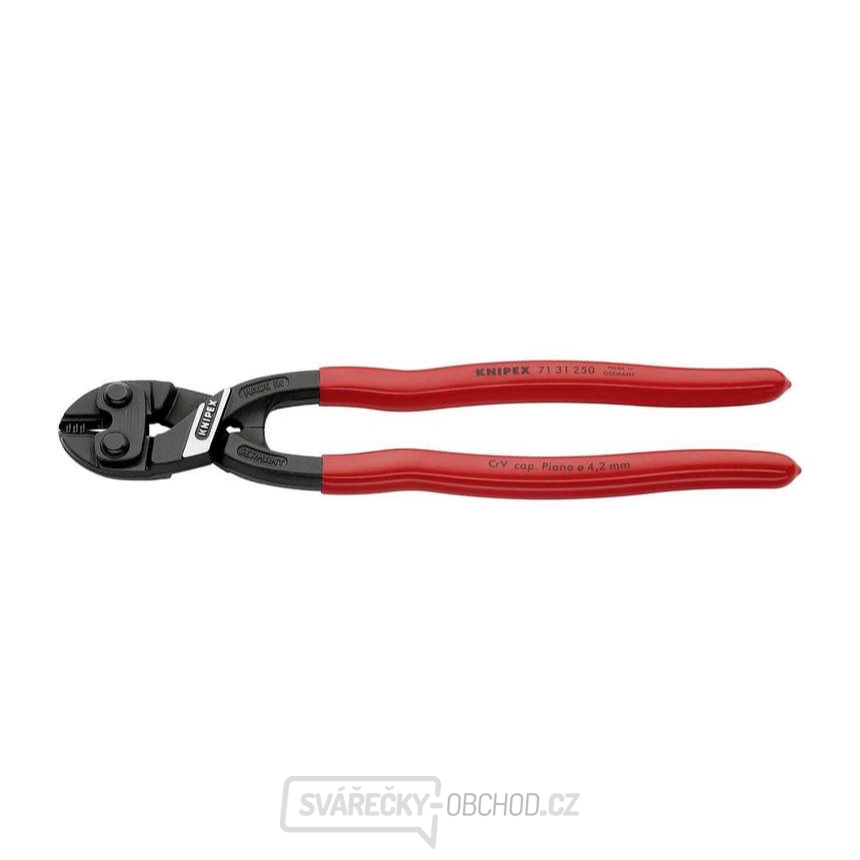 Kleště kompaktní pákové KNIPEX CoBolt® XL 71 31 250, 250 mm - černěné, dlouhé rukojeti, plastové návleky