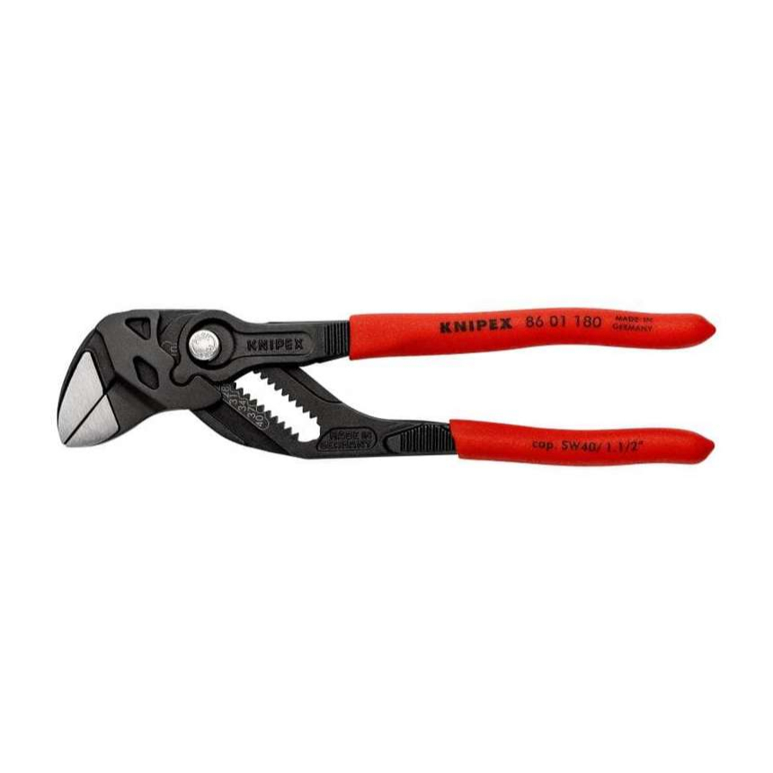 Klešťový klíč 180 mm, Knipex 86 01 180 - leštěná hlava, plastové návleky 86 01 180