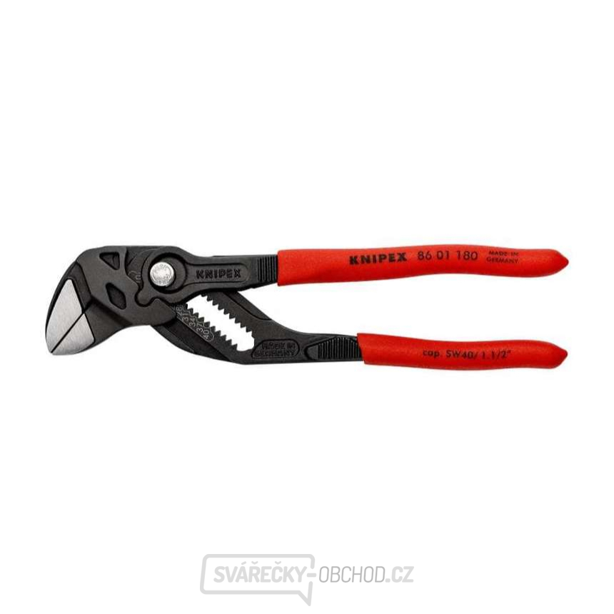 Klešťový klíč 180 mm, Knipex 86 01 180 - leštěná hlava, plastové návleky