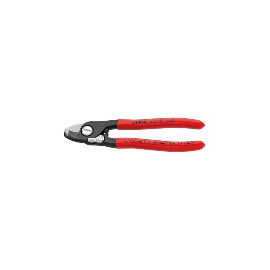 Kabelové nůžky 165 mm KNIPEX 95 41 165 - kalené kleště, odizolování umělými návleky